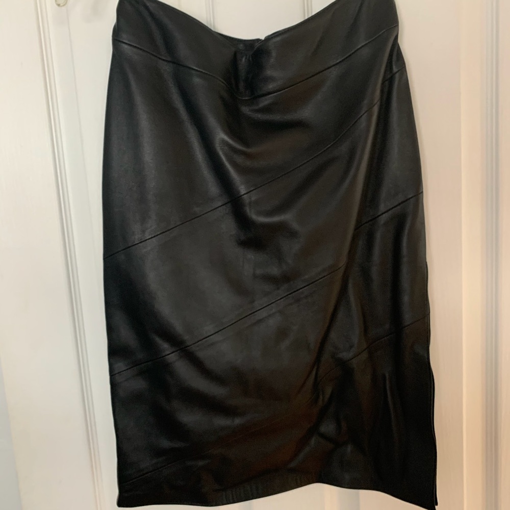 Leather pencil skirt